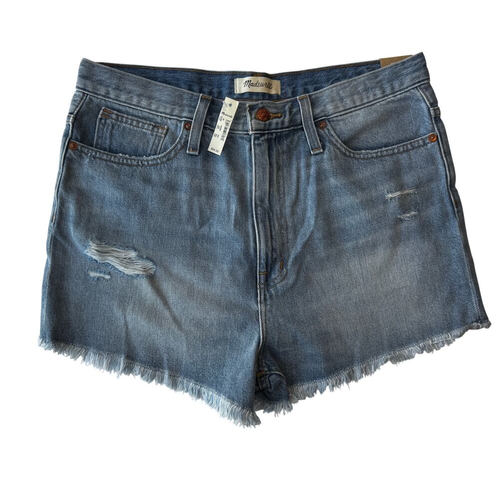 Madewell Mom Jean Shorts 30 Distressed Denim Festival Country Cowgirl NWT